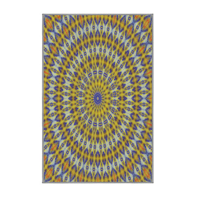 Tapis jaune Ikat