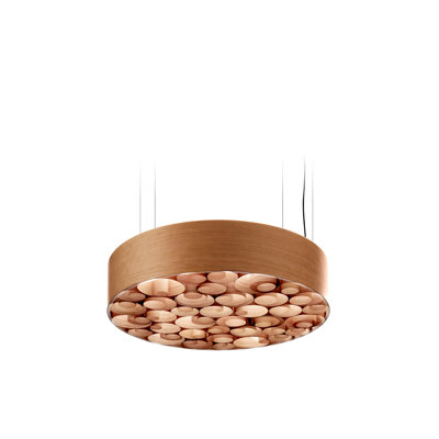 Spiro Suspension Light - Medium - DIMTRIAC LED - Wood Outer - Natural Cherry Shade
