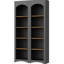 Armoire moderne à tablettes réglables, gris pour chambre à coucher, salon, conception stable de 72 po de hauteur avec tablettes, cuisine rustique-1740076804