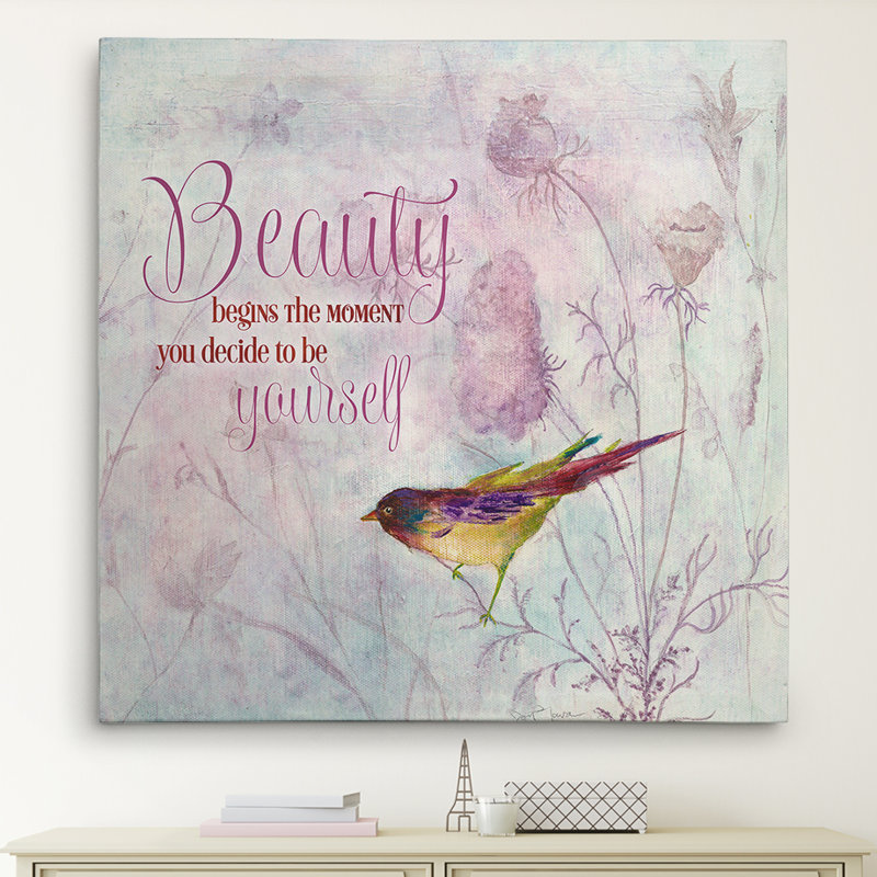 Lavande pinson II - Impression sur toile, H 16 po x l 16 po x P 1,5 po