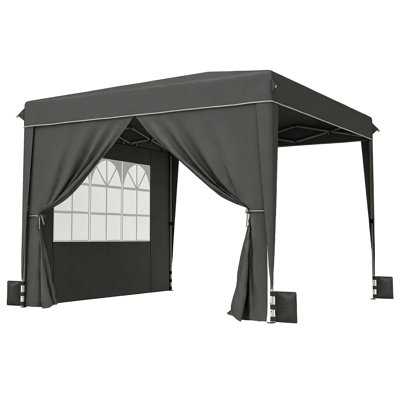 10x10 ft Pop Up Canopy Tent with Sidewalls, UPF50+ Outdoor Portable Instant Canopy Shelter with Carry Bag