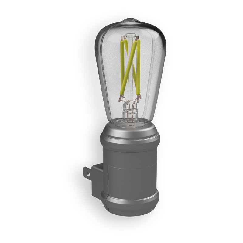 Vintage Edison Filament LED Night Light, Nickel