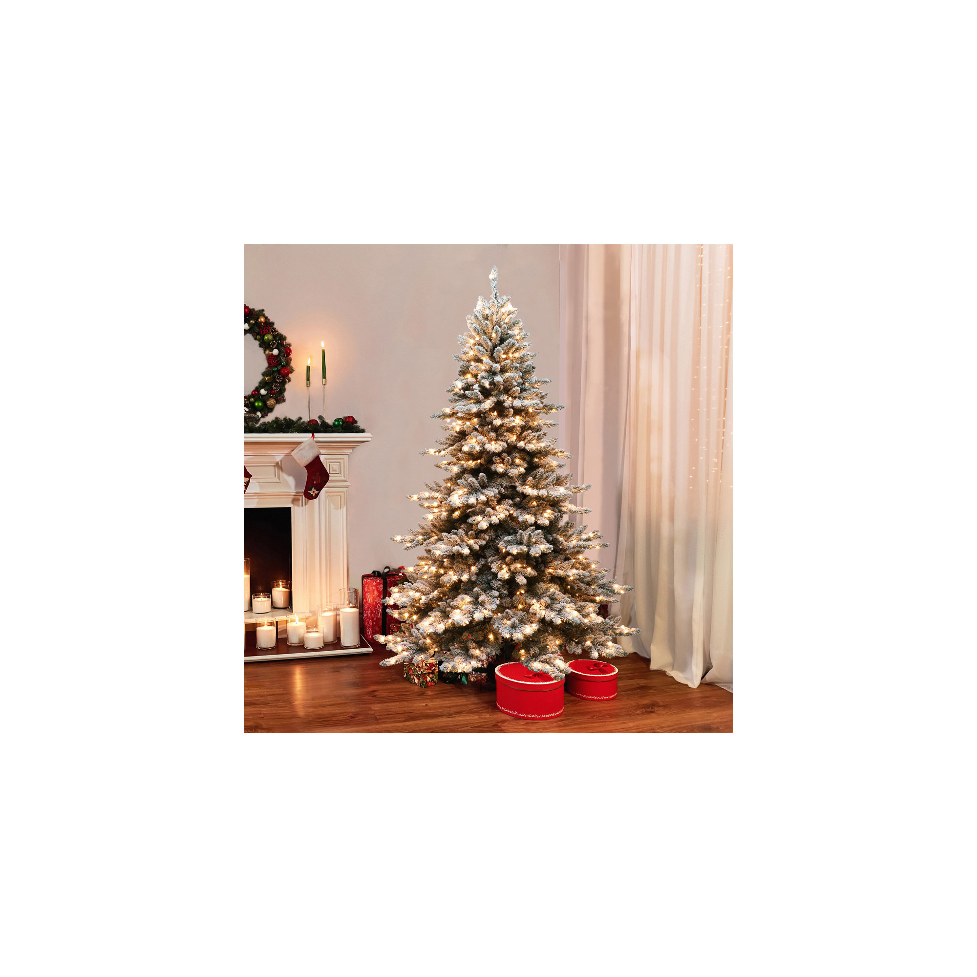 Lighted Spruce Christmas Tree, 6.5' H