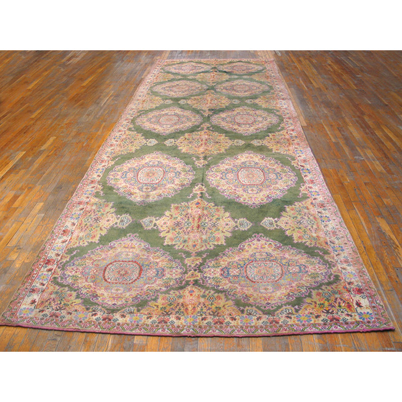 Tapis vert antique en coton Agra