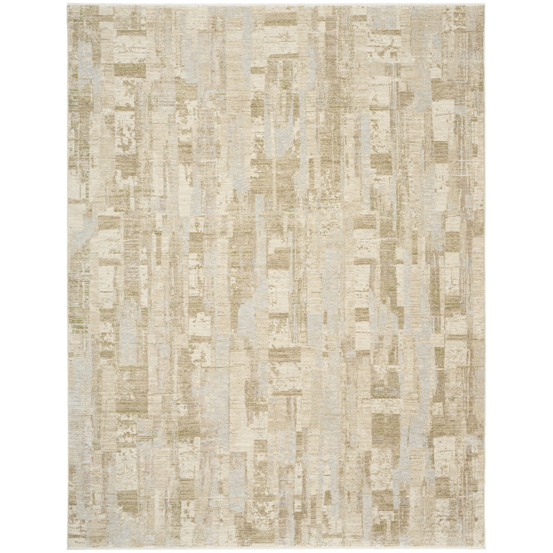 Calvin Klein CK089 Drift 9' x 12' Blue Beige Modern Indoor Rug, Rectangle 9' x 12', Beige