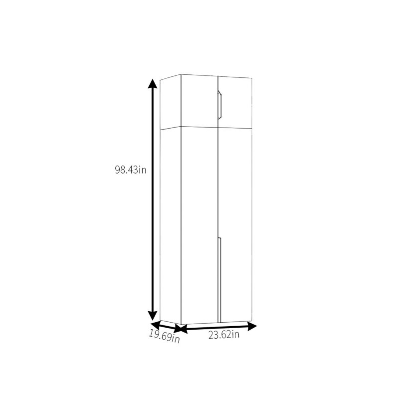Armoire simple en noyer moderne, H 98,43 po x l 23,62 po x P 19,69 po
