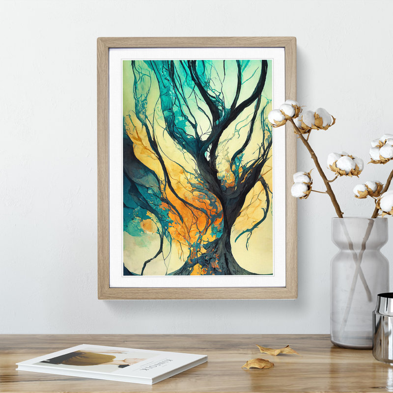 XV1022-433X Abstract Tree No.1 - Print, White, 64cm H x 46cm W, Paper