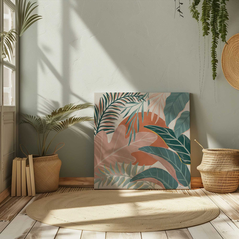 «Tropical Leaves I», reproduction sur toile tendue, H 16 po x l 16 po