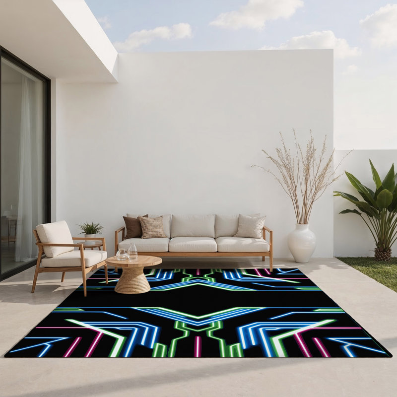 Tapis d'intérieur et d'extérieur Plasma Dusk, Rectangle 1 pi 6 po x 2 pi 6 po