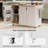 51" Fluted Kitchen Island with Drop Leaf, Farmhouse Accent Kitchen Island on Wheels with Internal Storage Rack, Rolling Kitchen Cart with Towel Rack for Kitchen, Dining Room-771241777