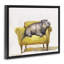«Hippo on Yellow Chair», art mural encadré par George Dyachenko-800212366-800212367