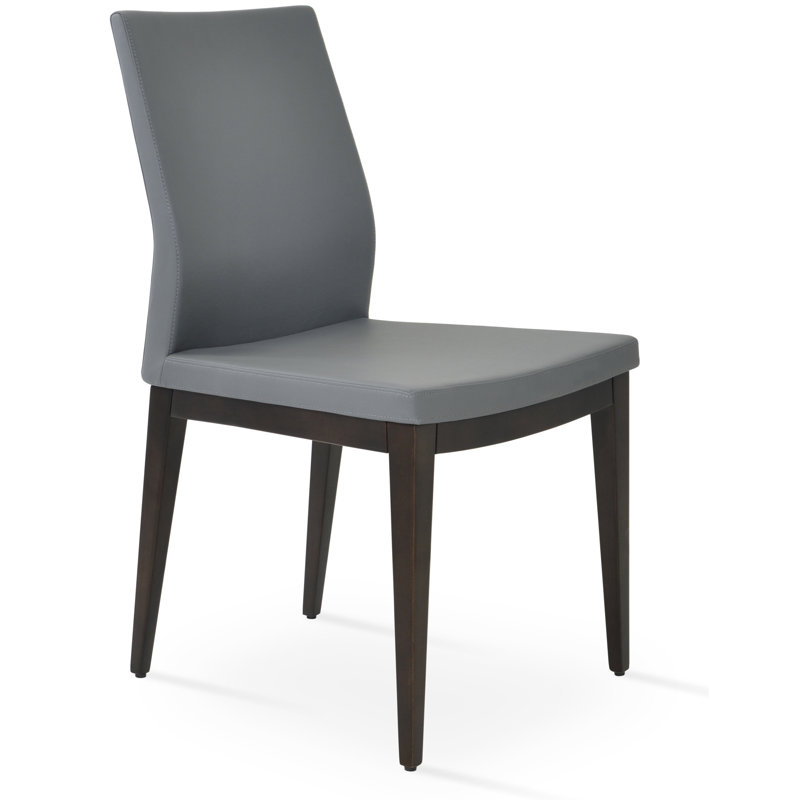 Pasha Wood Dining Chair, Wenge, Black Leatherette