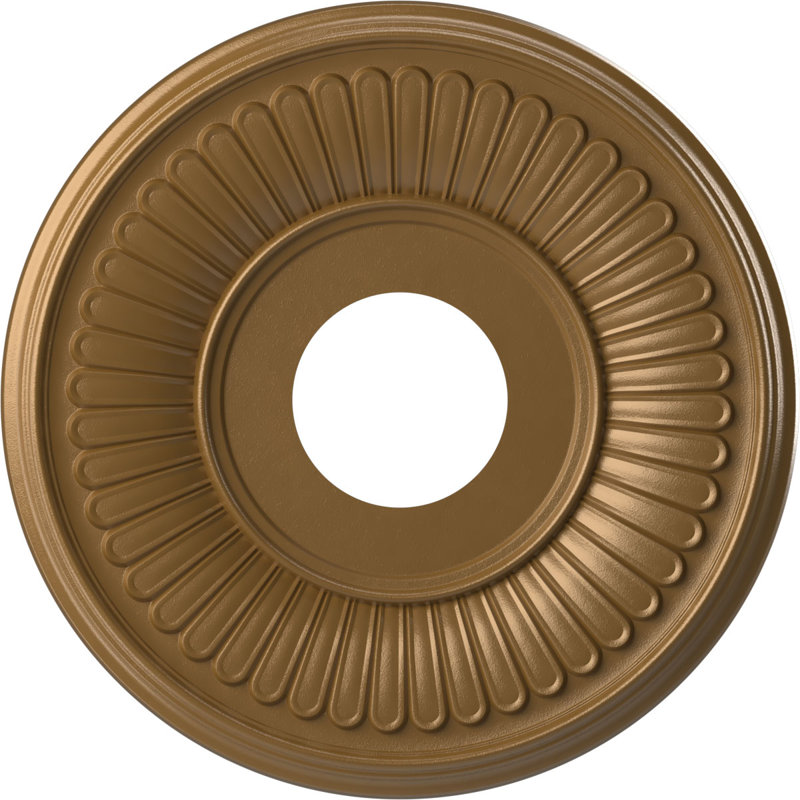 Médaillon de plafond Berkshire en PVC thermoformé, Ruée vers l'or métallique, H 22 po x l 22 po x P 1 po