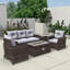 Anatoly 5 - Person Wicker Patio Dining Set with Rectangular Table , Cushions Included-71468729-71468730
