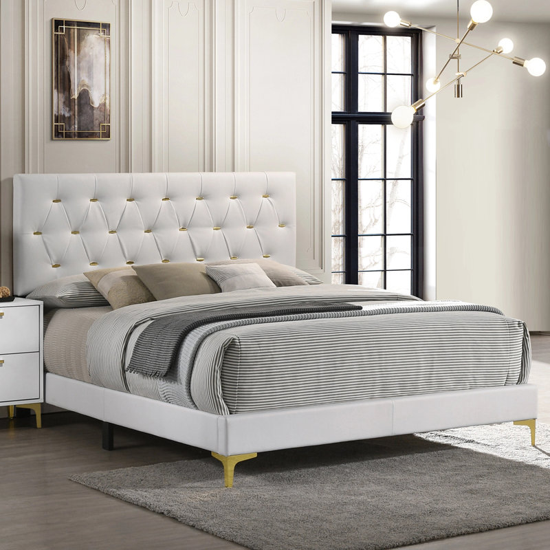 Lonisha Upholstered Faux Leather Standard Bed, California King