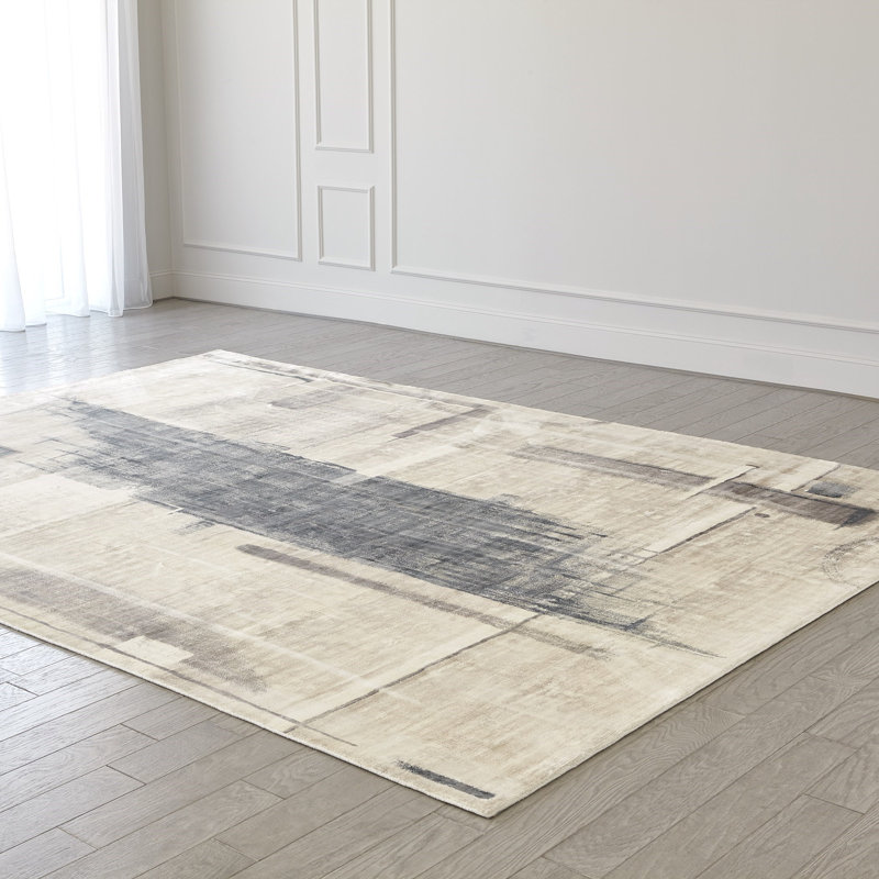 Abstract Area Rug in Gray