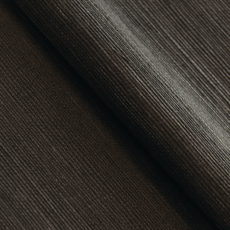 Papier peint sisal monochromatique Authentic Grasscloth, Noir mat