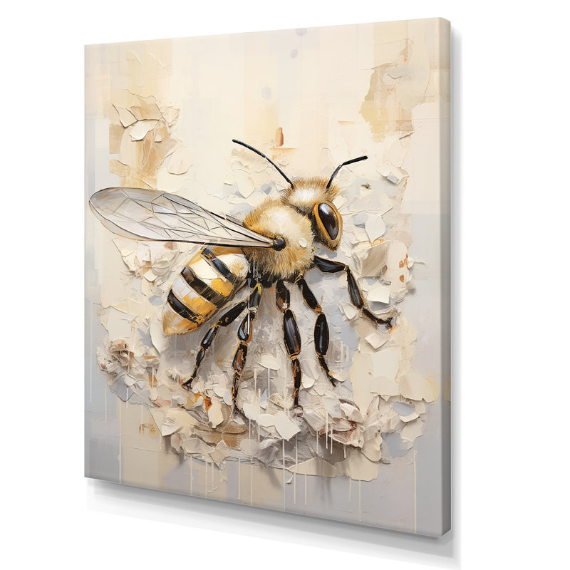 Minimalisme «Buzzing Bee I» sur toile, H 20 po x l 12 po x P 1 po, Toile tendue