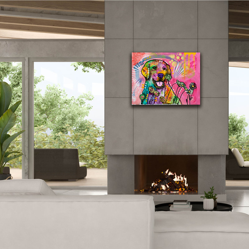  «Daisy Daisy» par Dean Russo, art mural sur toile, 34 po x 26 po, H 26 po x l 34 po