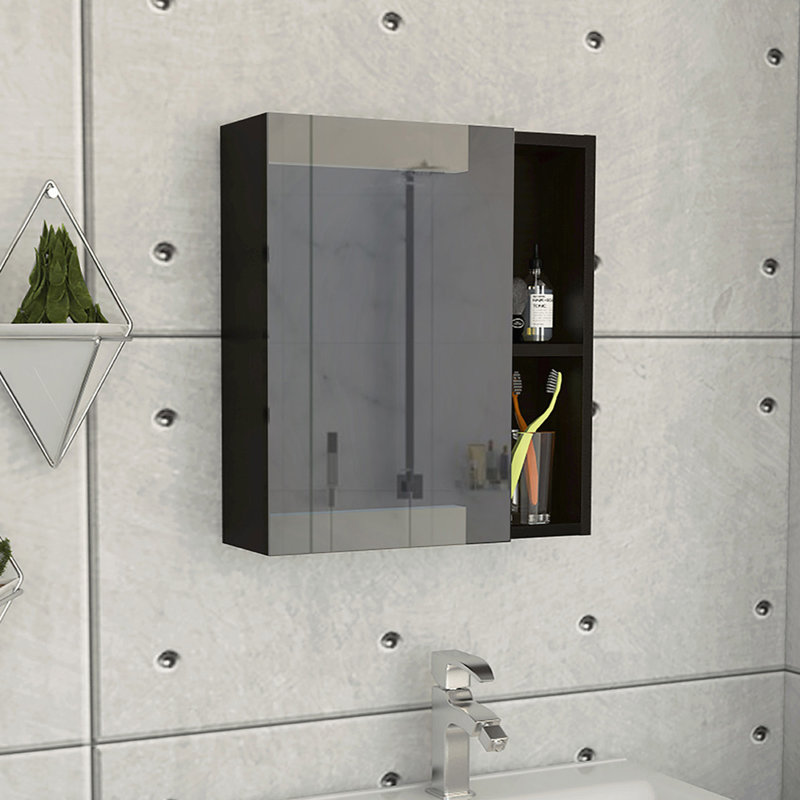 Armoire à pharmacie murale pour salle de bain avec miroir, Chêne clair