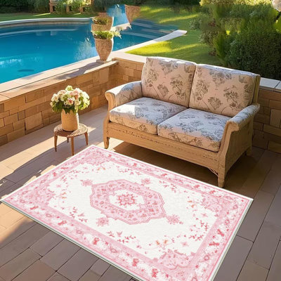 Floral Patterned Area Rug, Soft And Lightweight, Suitable For All Seasons, Easy To Maintain And Easy To Clean, Machine Washable Carpet Floor Mat, Suitable For Living Room, Bedroom, Dining Room, Balcony, Patio, Room Decor, Home Decor, Outdoor Decor