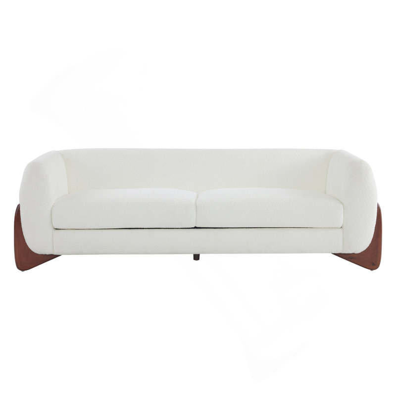 Canapé 82 pouces Boucle Sherpa, Tissu beige