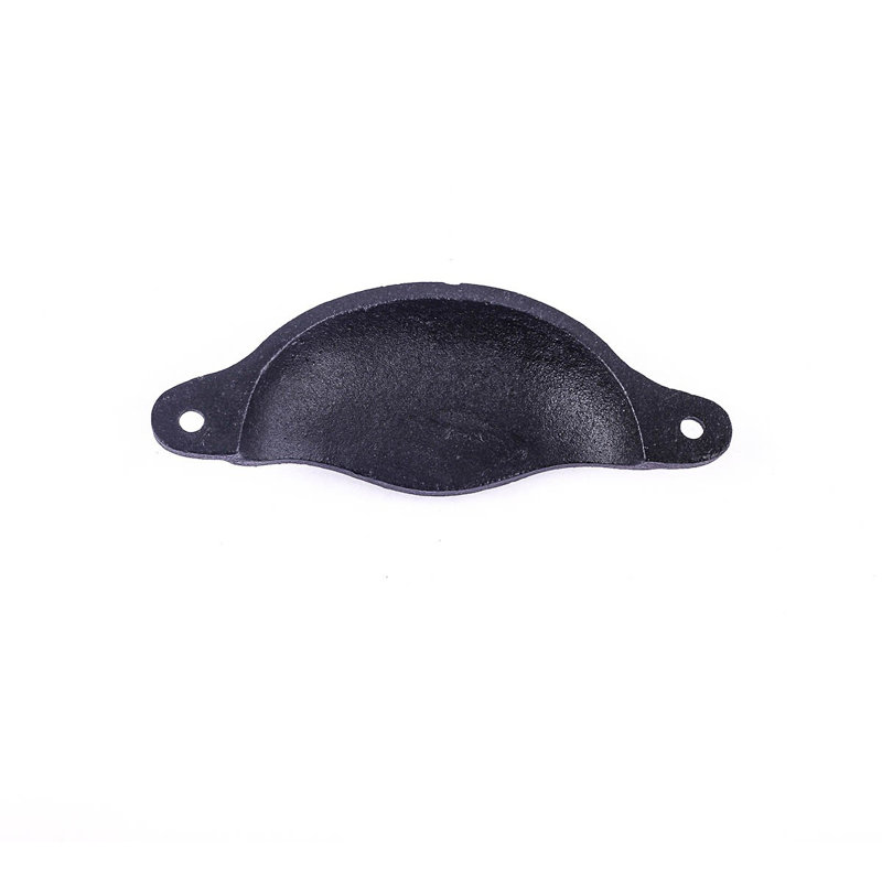 Antique Black Wrought Iron Floral Cup Pulls with Mounting Hardware