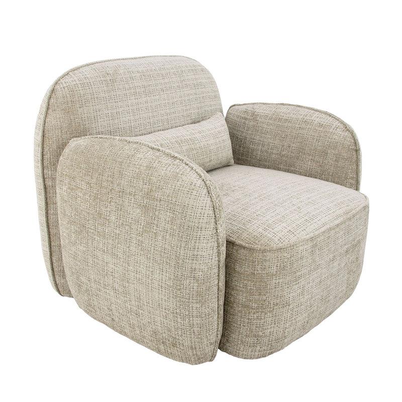 Dallas Swivel Chair, Soft Taupe Velvet