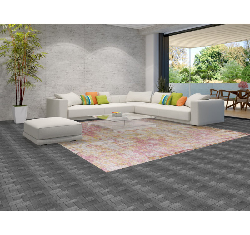 Multicolor Abstract Square Area Rug 11x11