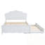 Lit plateforme double en bois avec tête de lit et lit gigogne simple
