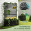 Ensemble de 2 pots d'intimité en métal avec treillis, lit de jardin surélevé avec trous de drainage, noir, 70 po x 46 po x 12 po