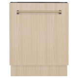 ZLINE Autograph Edition 24" Tallac Series 3rd Rack Top Control Built-In Tall Tub Dishwasher in Custom Panel Ready with Accent Handle, 51dBa