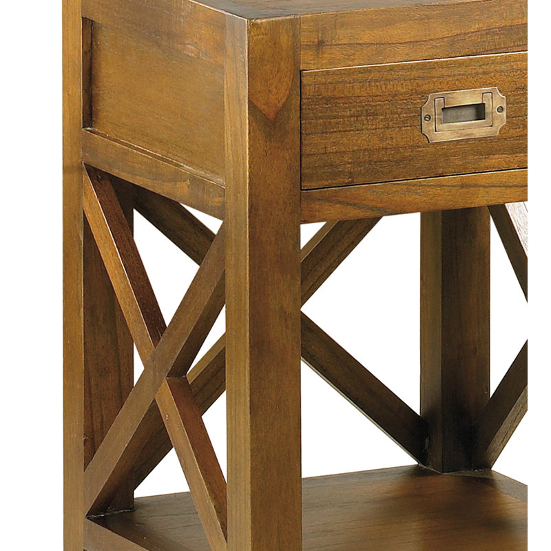 Guildhall 40cm W Solid Wood Bedside Table