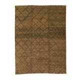 Hand Knotted Area Rug in Dark Gray And Gray