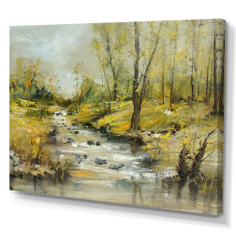 «Summer River Landscape», reproduction sur toile flottante, H 30 po x l 40 po x P 1,5 po, Toile tendue