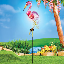 Pink Petals Garden Stake Outdoor Thermometer