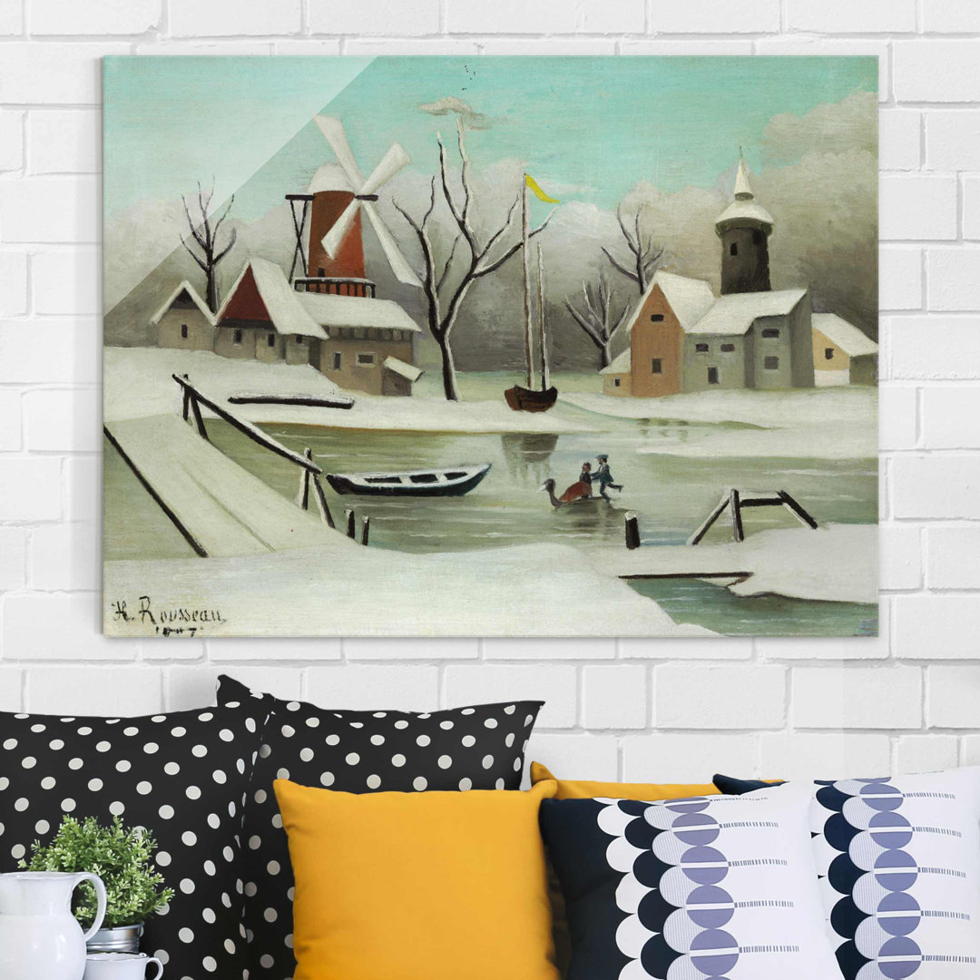 Glasbild Winter von Henri Rousseau