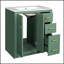 Ensemble de meuble-lavabo de style rétro de 30 pouces avec lavabo en céramique, structure en bois massif et amplement de rangement pour des salles de bain élégantes-1423500325