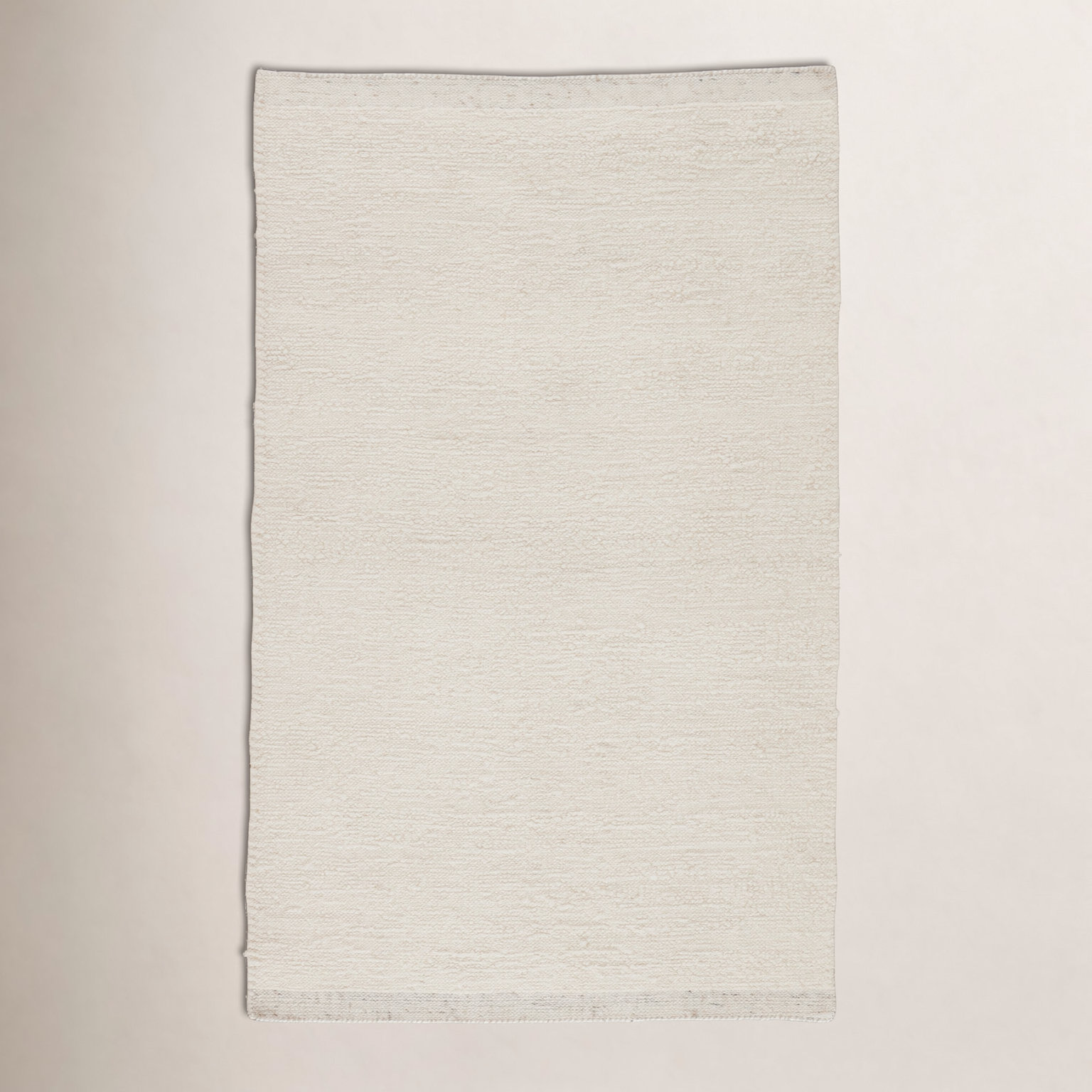 Ada Cream Hand-Woven Wool Rug, Rectangle 4' x 6'