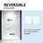 EV Series 52In. - 53In. W X 72In. Frameless Swing Hinge Glass Shower Door | 1 Inches Width Adjustment For Each Size | 3/8 In. Thickness Tempered Clear Glass | Adjustment Uneven Walls-120357064-128669226