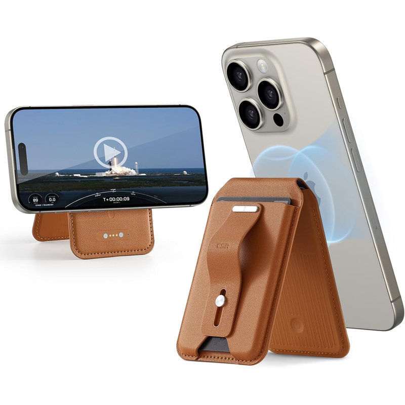 Porte-monnaie ESR Halolock Geo, Brun caramel