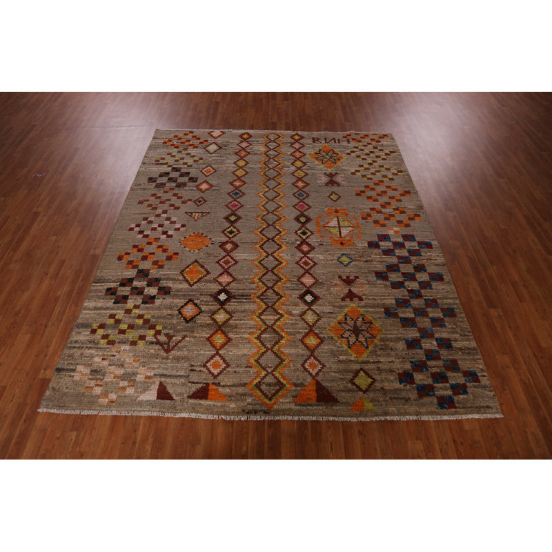 Tapis à motif géométrique oriental marocain 8 x 10