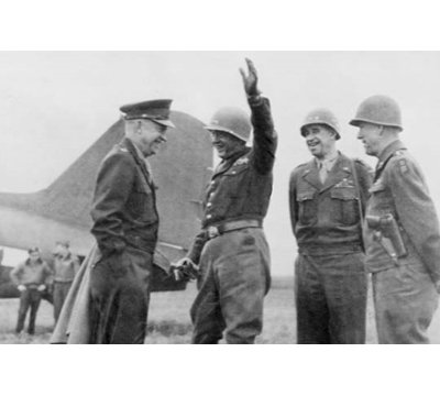 " Eisenhower As Supreme Allied Commander Meets With Patton Clark And Bradley "