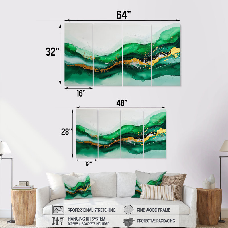 Olnay - Minimalisme, art mural - ensemble de décorations murales modernes, 4, H 28 po x l 48 po