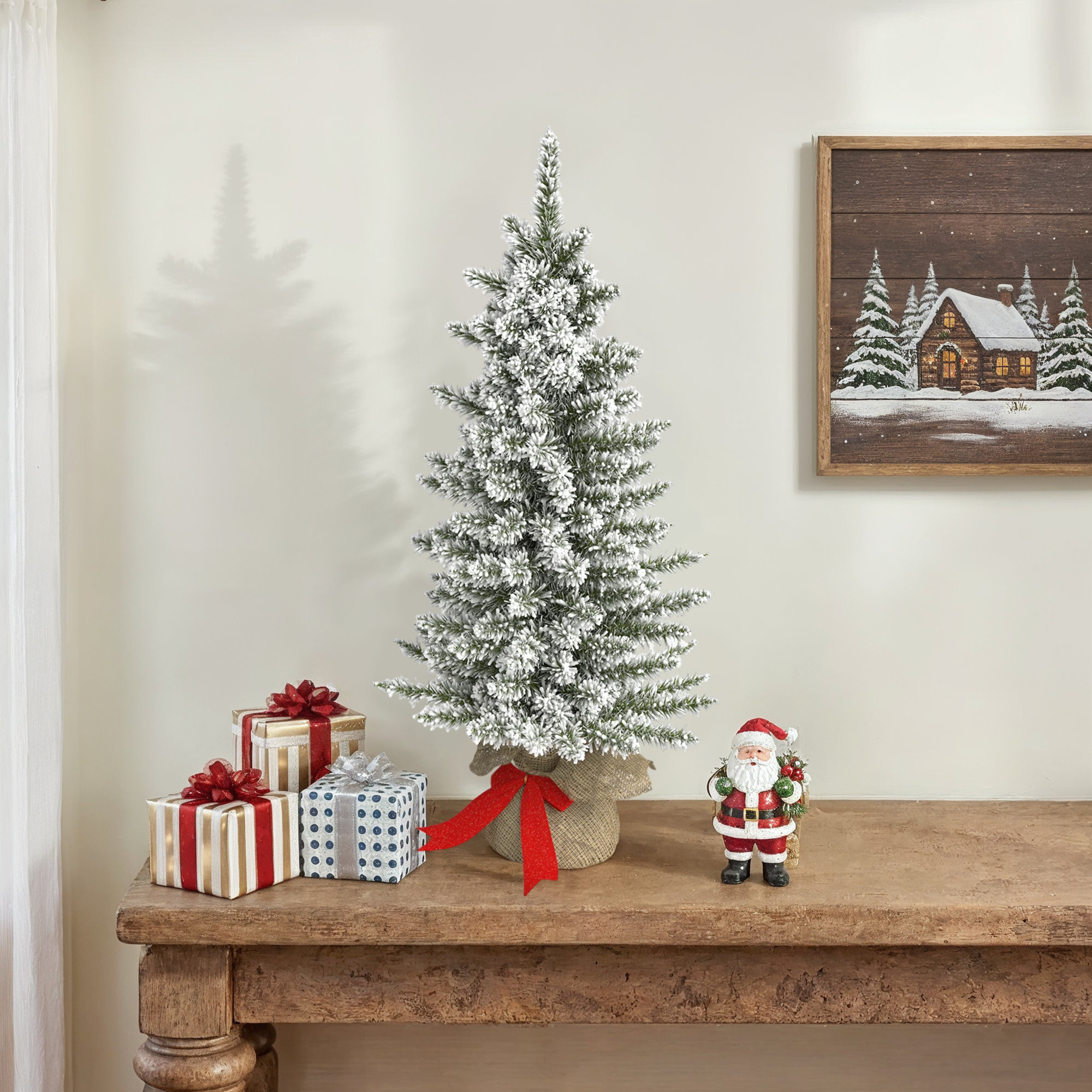 36' Lighted Artificial Fir Christmas Tree