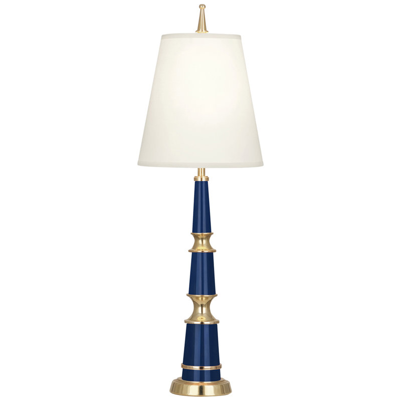 Lampe de table 25 po Versaille, Bleu marine / laiton moderne, Bleu marine / doublure or mat
