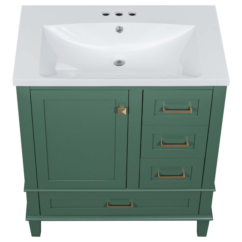 Ensemble de meuble-lavabo moderne 30 po avec meuble-lavabo 30 po, Vert