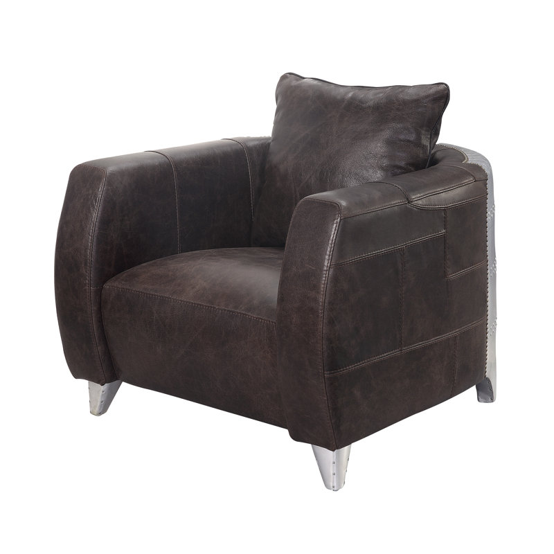 Fauteuil en cuir fleur de bain l 34 po Baina
