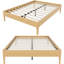 Base de lit plateforme en bambou massif de 15 pouces de hauteur avec support en métal, base en lattes de bois minimaliste moderne, aucun sommier tapissier requis, sans bruit, assemblage facile-640590548-640590559