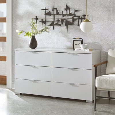 Commode double l 55,1 po à 6 tiroirs Allyria